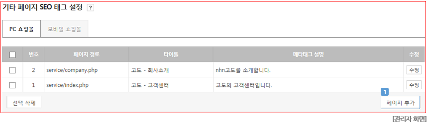 관리자 화면